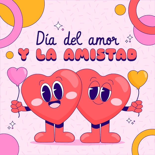 Free vector hand drawn illustration for dia del amor y la amistad celebration