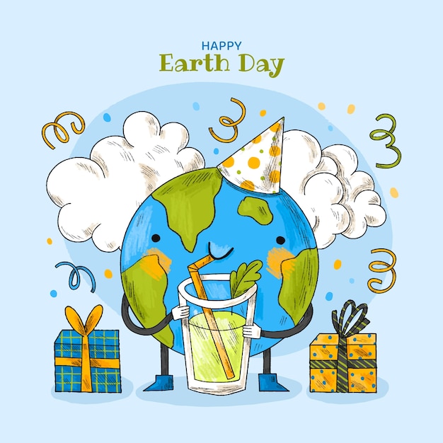 Free vector hand drawn illustration for earth day celebration