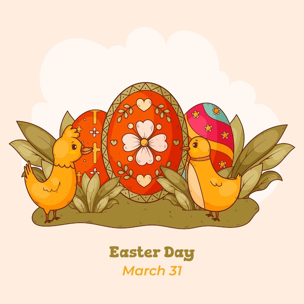 Free vector hand drawn illustration for easter holiday