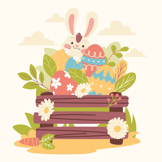 Illustrazione disegnata a mano per le vacanze di pasqua.