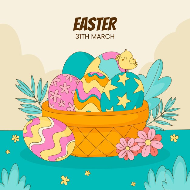 Free vector hand drawn illustration for easter holiday