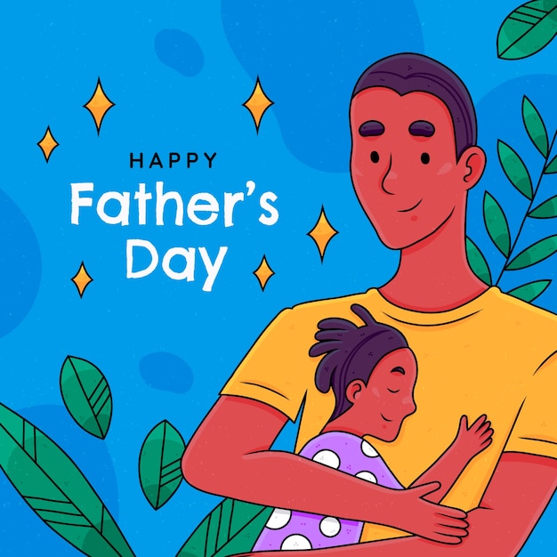 Hand drawn illustration for fathers day celebration