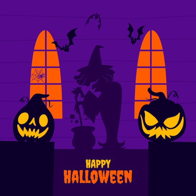 Бесплатное векторное изображение Нарисованная рукой иллюстрация для празднования хэллоуина