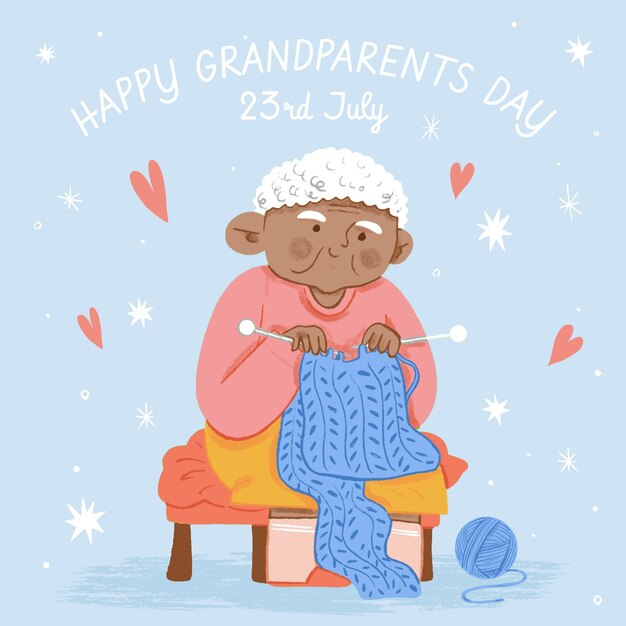 Free vector hand drawn illustration for grandparents day celebration