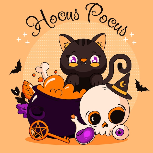 Free vector hand drawn illustration for halloween celebration