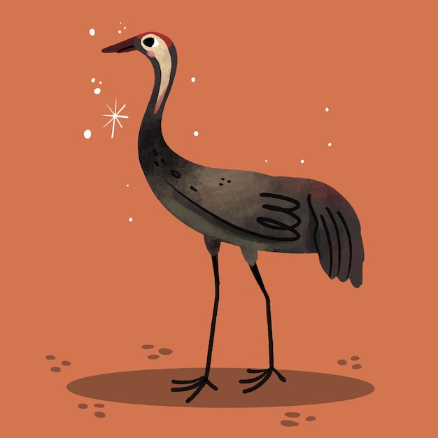 Free vector hand drawn illustration of heron