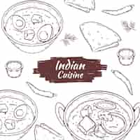 Free vector hand drawn illustration indian cuisine