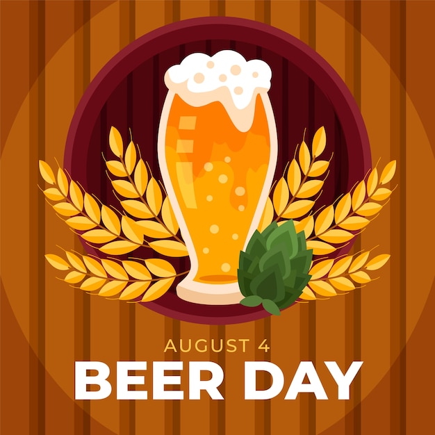 Free vector hand drawn illustration for international beer day celebration