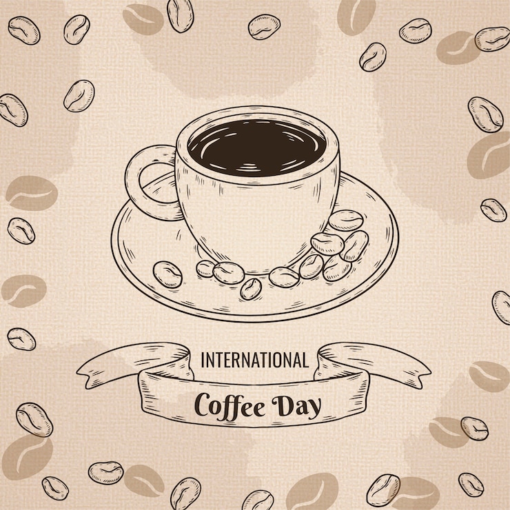 Free Vector hand drawn illustration for international coffee day celebration