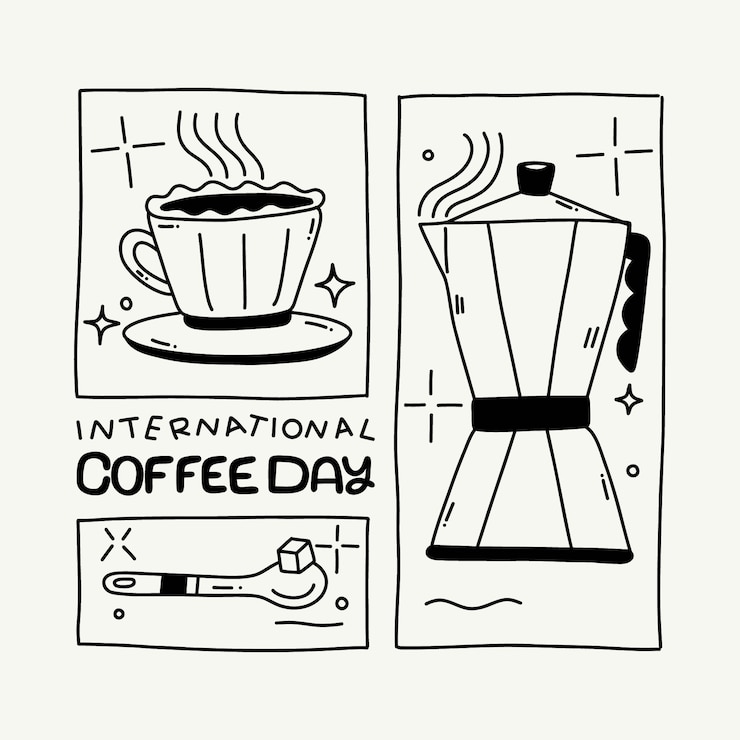 Free Vector hand drawn illustration for international coffee day celebration