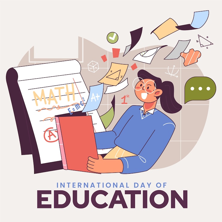 Free Vector hand drawn illustration for international day of education