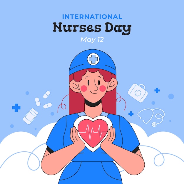 Hand drawn illustration for international nurses day celebration