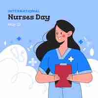 Free vector hand drawn illustration for international nurses day celebration