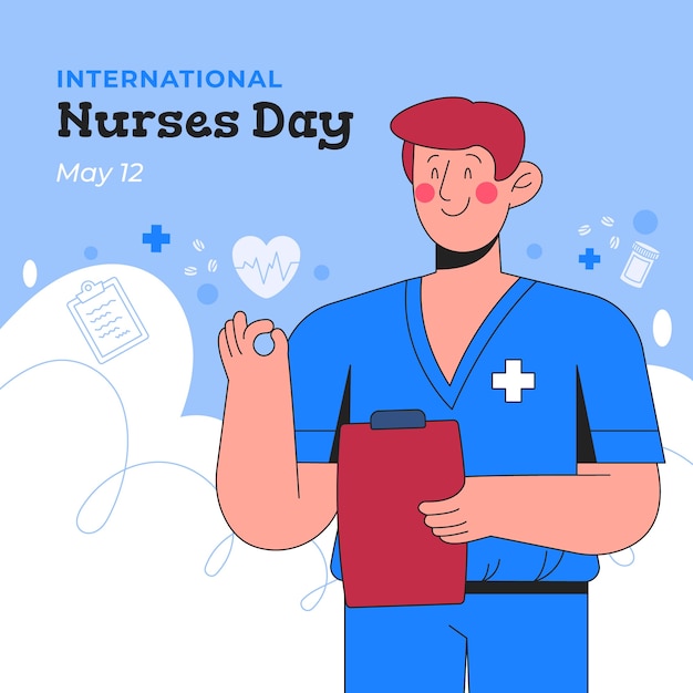 Free vector hand drawn illustration for international nurses day celebration