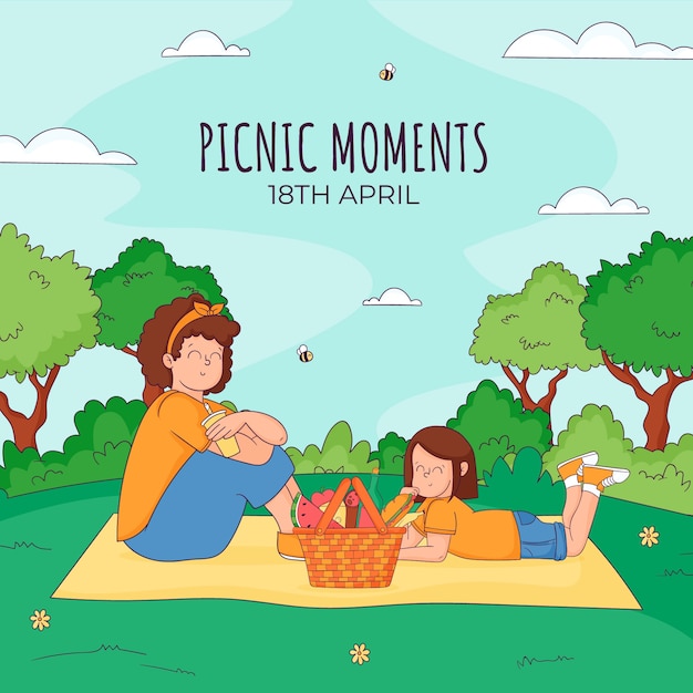 Free Vector hand drawn illustration for international picnic day