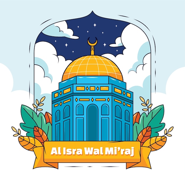 Free vector hand drawn illustration for isra miraj