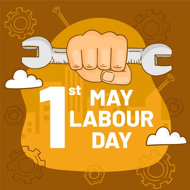 Hand drawn illustration for labour day