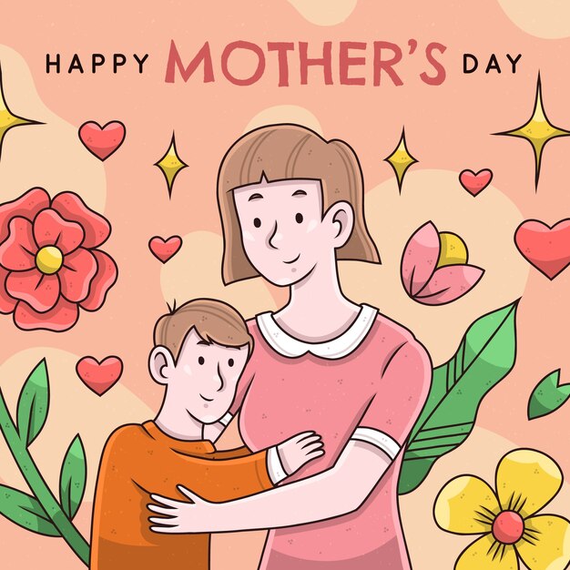 Free Vector hand drawn illustration for mother's day celebration