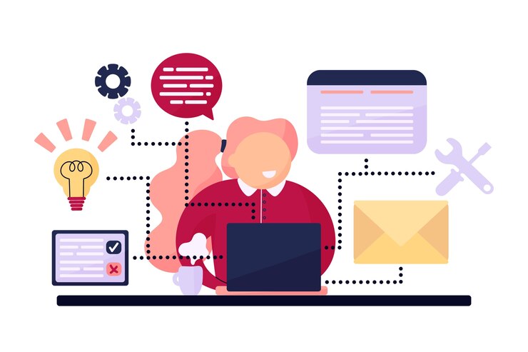 Free Vector hand drawn illustration multitasking concept