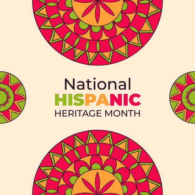 Hand drawn illustration for national hispanic heritage month