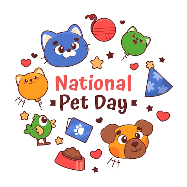 Free vector hand drawn illustration for national pet day
