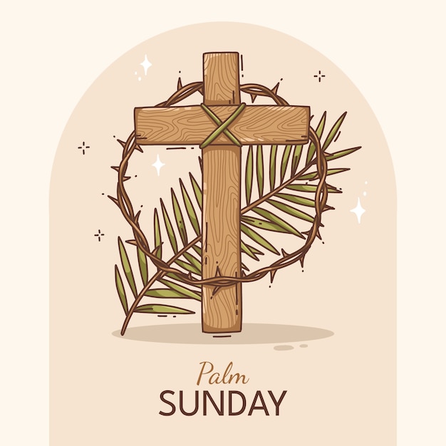 Free vector hand drawn illustration for palm sunday