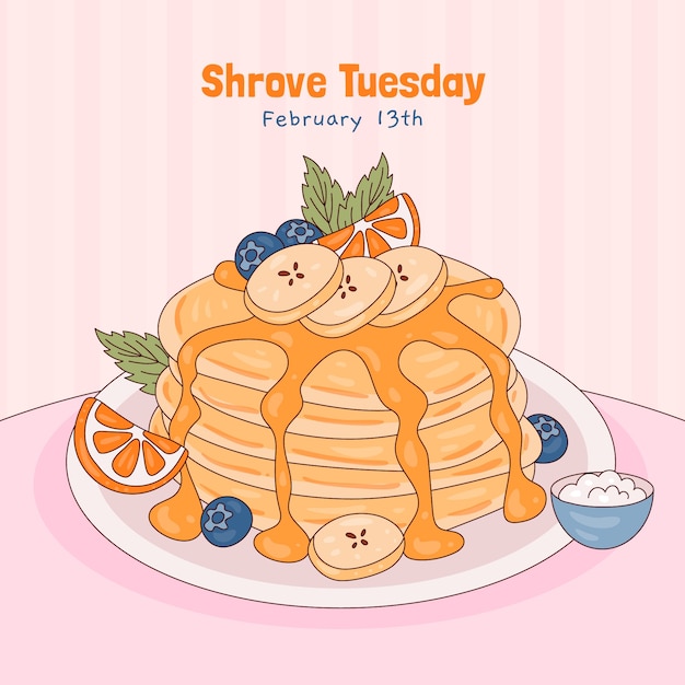 Free vector hand drawn illustration for pancake day celebration