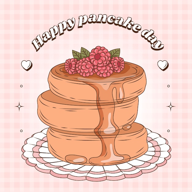 Free vector hand drawn illustration for pancake day