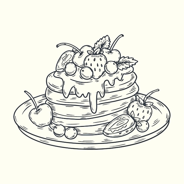 Free vector hand drawn illustration for pancake day