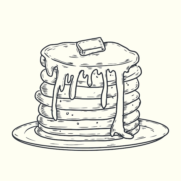 Vettore gratuito illustrazione disegnata a mano per il giorno dei pancake