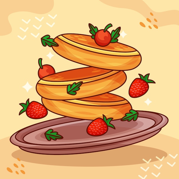 Free vector hand drawn illustration for pancake day