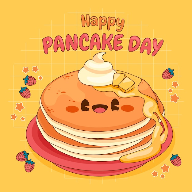 Hand drawn illustration for pancake day