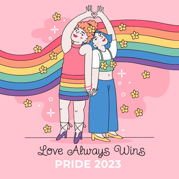 Free Vector hand drawn illustration for pride month celebration