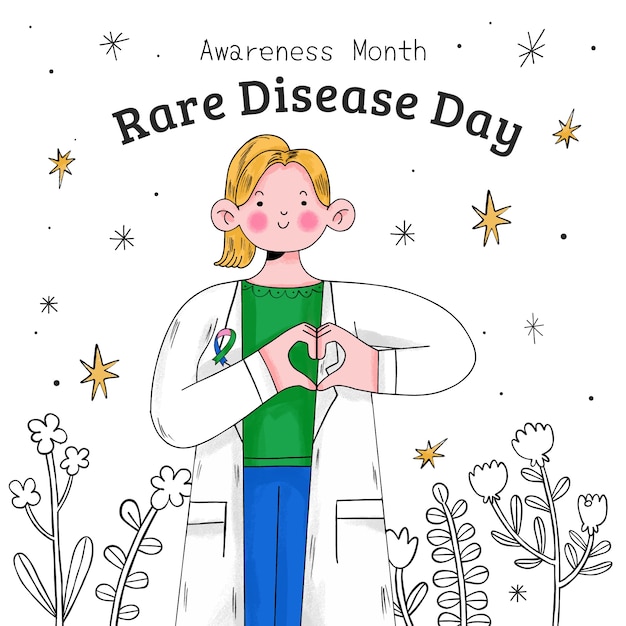 Free vector hand drawn illustration for rare disease day