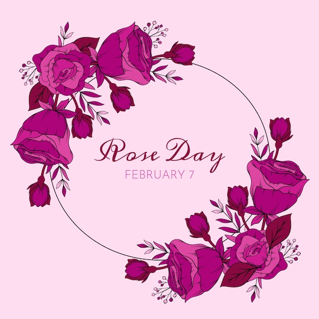 Hand drawn illustration for rose day celebration