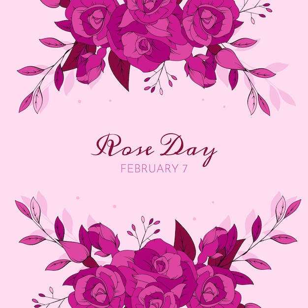 Hand drawn illustration for rose day celebration