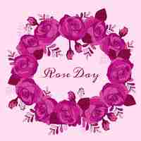 Free vector hand drawn illustration for rose day celebration