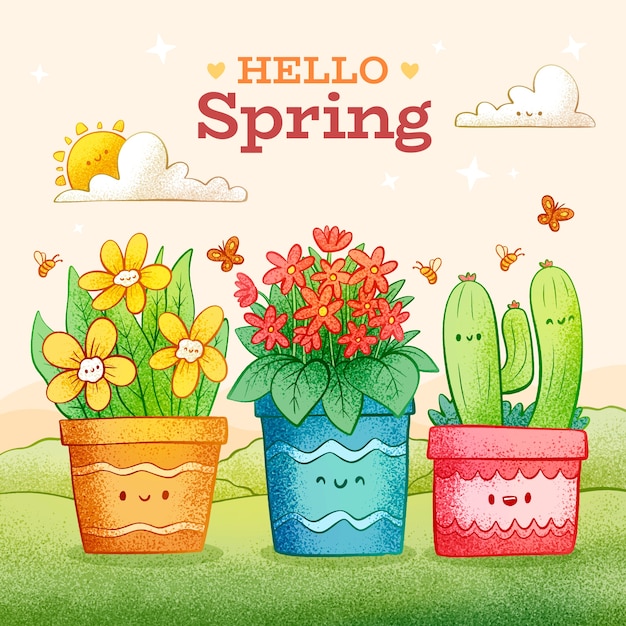 Free vector hand drawn illustration for spring season celebration