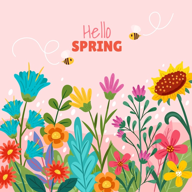 Free vector hand drawn illustration for springtime season