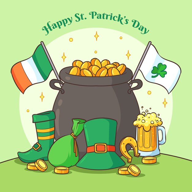 Hand drawn illustration for st patrick's day celebration