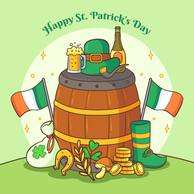 Hand drawn illustration for st patrick's day celebration