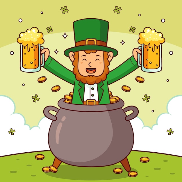 Free vector hand drawn illustration for st patrick's day celebration