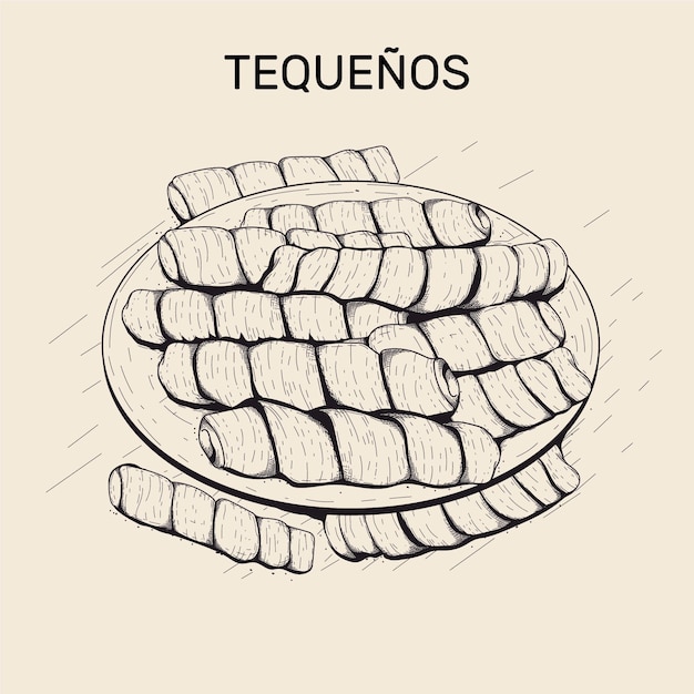 Free vector hand drawn illustration of tequeños