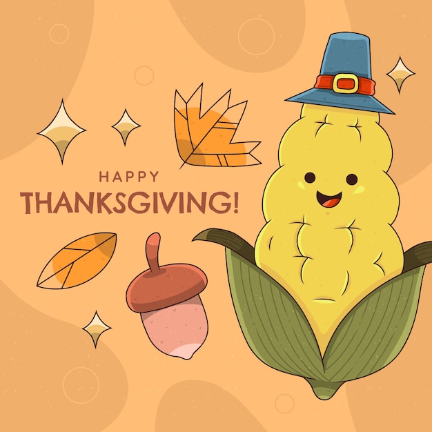 Hand drawn illustration for thanksgiving celebration
