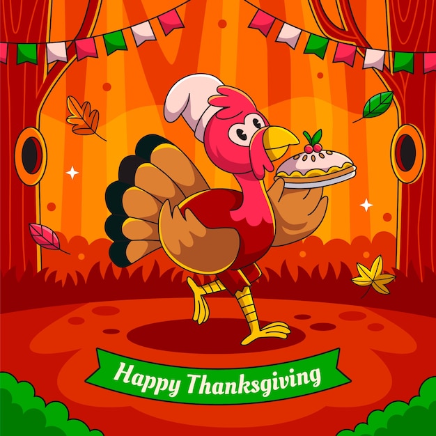 Thanksgiving celebration hand drawn vector illustration