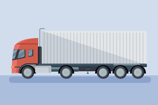 hand drawn illustration transport truck delivery