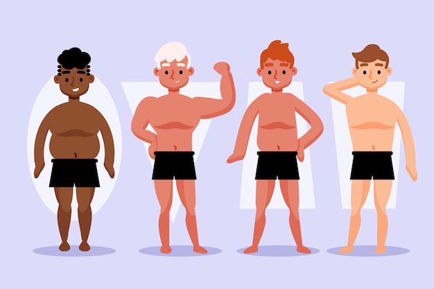 Free vector hand drawn illustration types of male body shapes