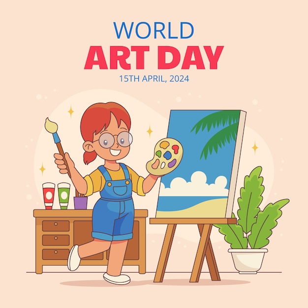 Free vector hand drawn illustration for world art day