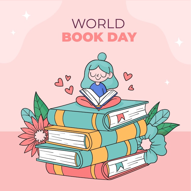 Free vector hand drawn illustration for world book day celebration