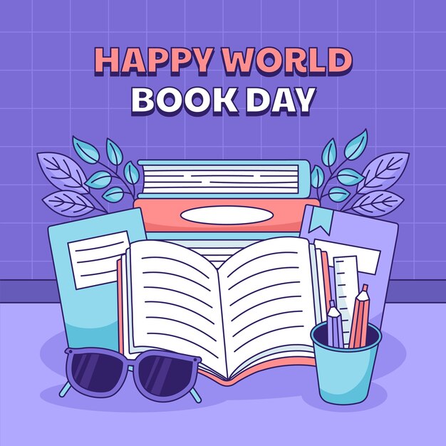 Free vector hand drawn illustration for world book day celebration